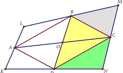 C4. Произвольный четырёхугольник, середины сторон и площади (вар. 49)