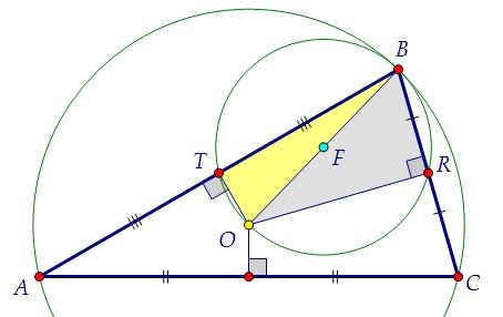 Найти площадь треугольника, вписанного в окружность (вар. 55)