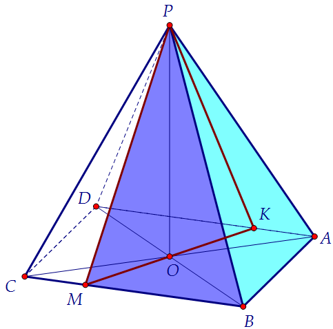 14(C2). В правильной четырехугольной пирамиде РАВСD высота в полтора раза ... (вар. 140)