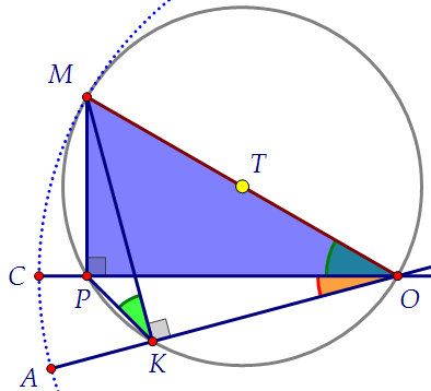 16(C4). Из точки на окружности на диаметры опущены  перпендикуляры МК и МР (вар. 140)